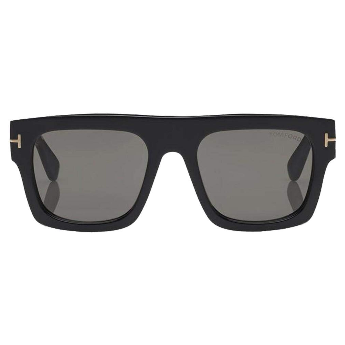 "Close-up on the intricate details of Tom Ford 711 sunglasses' hinge and temple, highlighting the craftsmanship on the red frame with the brand logo visibly embossed."