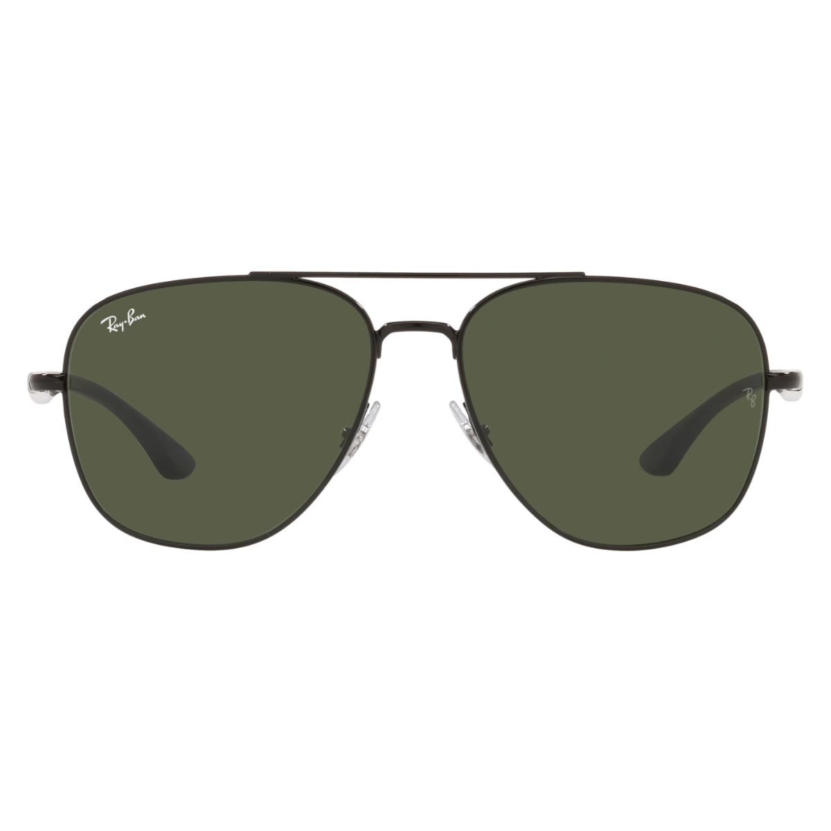 "Fashion-forward Rayban 3683 sunglasses in a polished black and green color scheme, representing the pinnacle of men's eyewear available at Optorium."