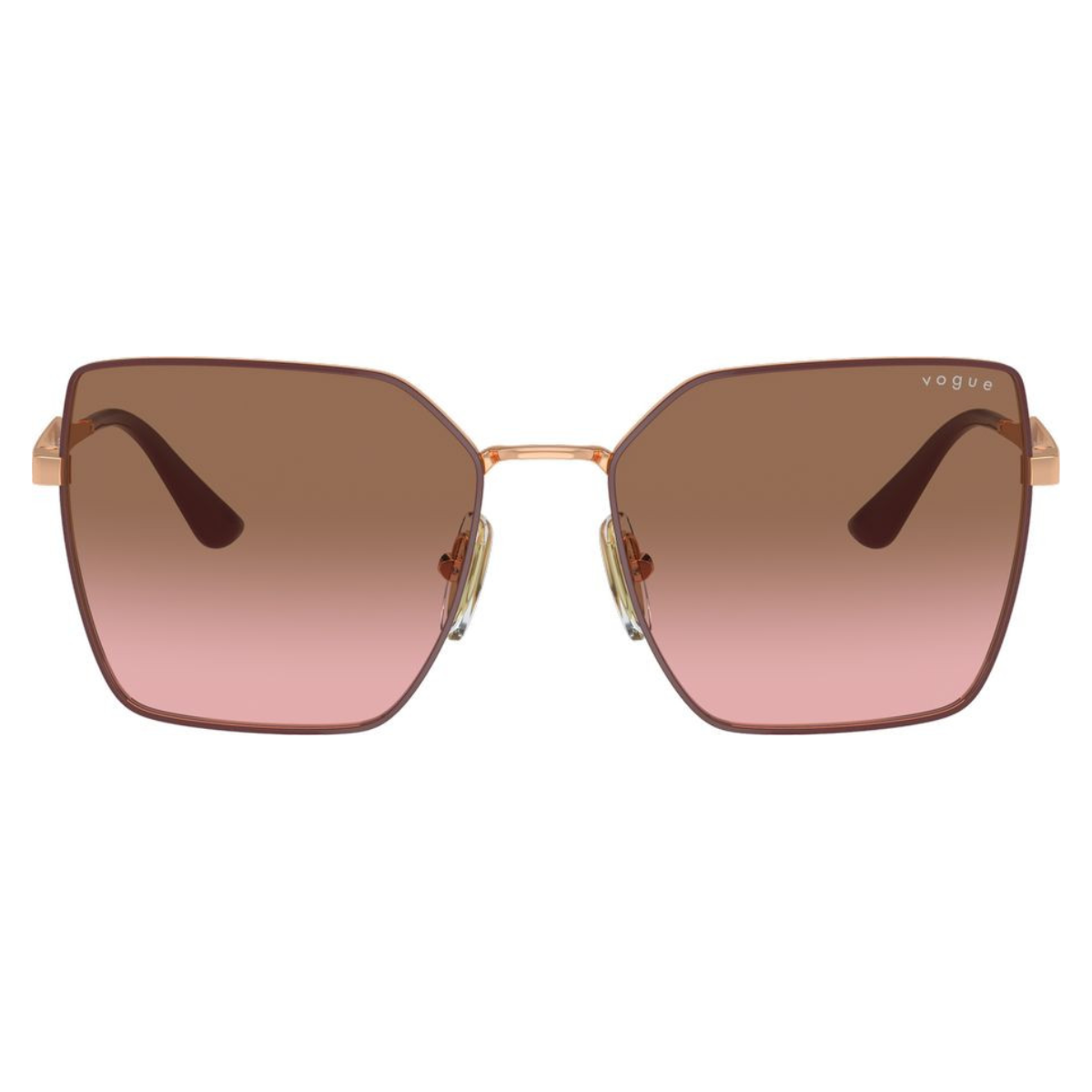 "Vogue 4284 518214 square sunglasses for women lightweight stylish rose pink metal eyewear at Optorium"