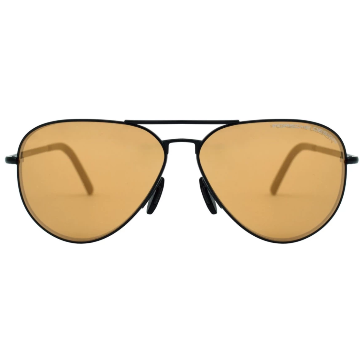 "Porsche Design P8508 Sunglasses: Aviator shape, mirror grey lenses. Sleek silver and black metal temples. Non-polarized for clarity. Shop at optorium."