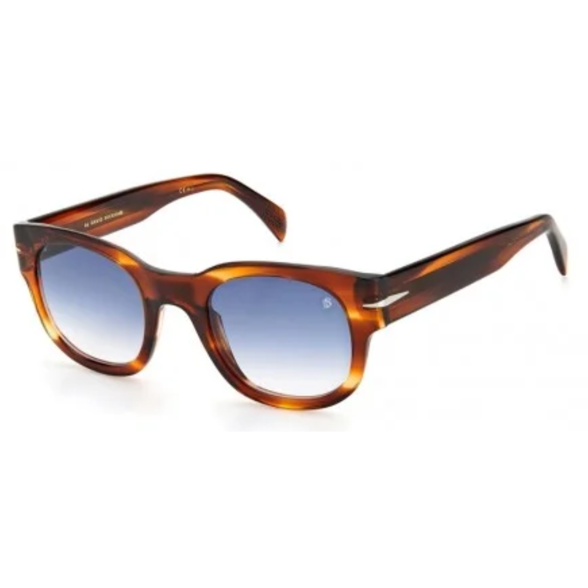 "David Beckham 7045 EX4 08 Sunglass: Stylish oval sunglasses for men & women with blue gradient lenses. Fashionable and functional."