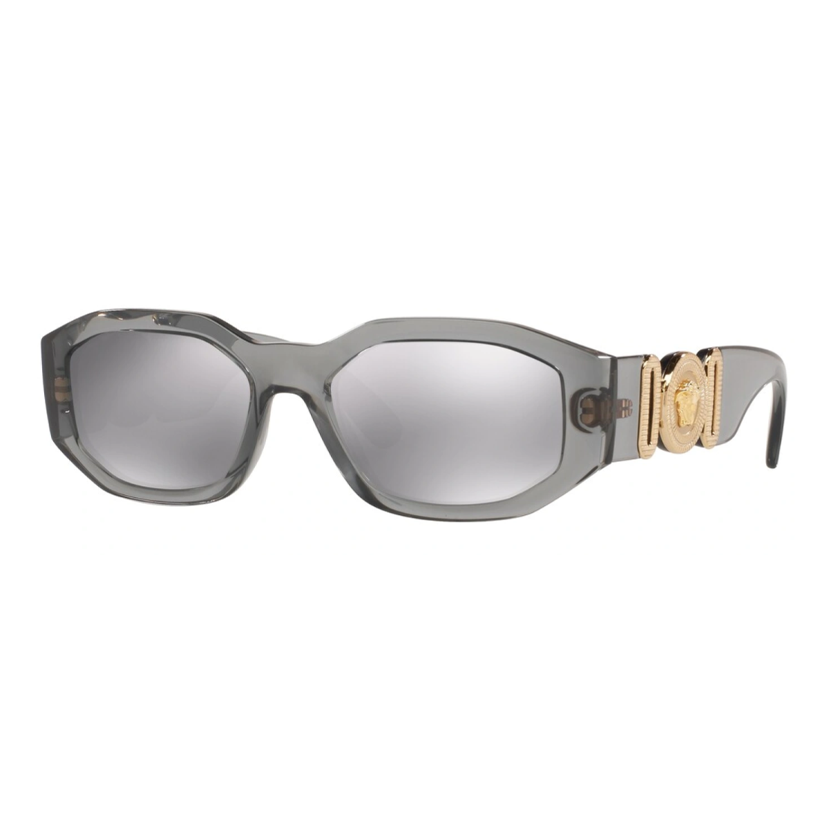 " Versace 4361 311/6G Square Sunglasses for Men and Women. Light grey mirror lenses, non-polarized, high-quality materials. Shop at Optorium. at optorium"
