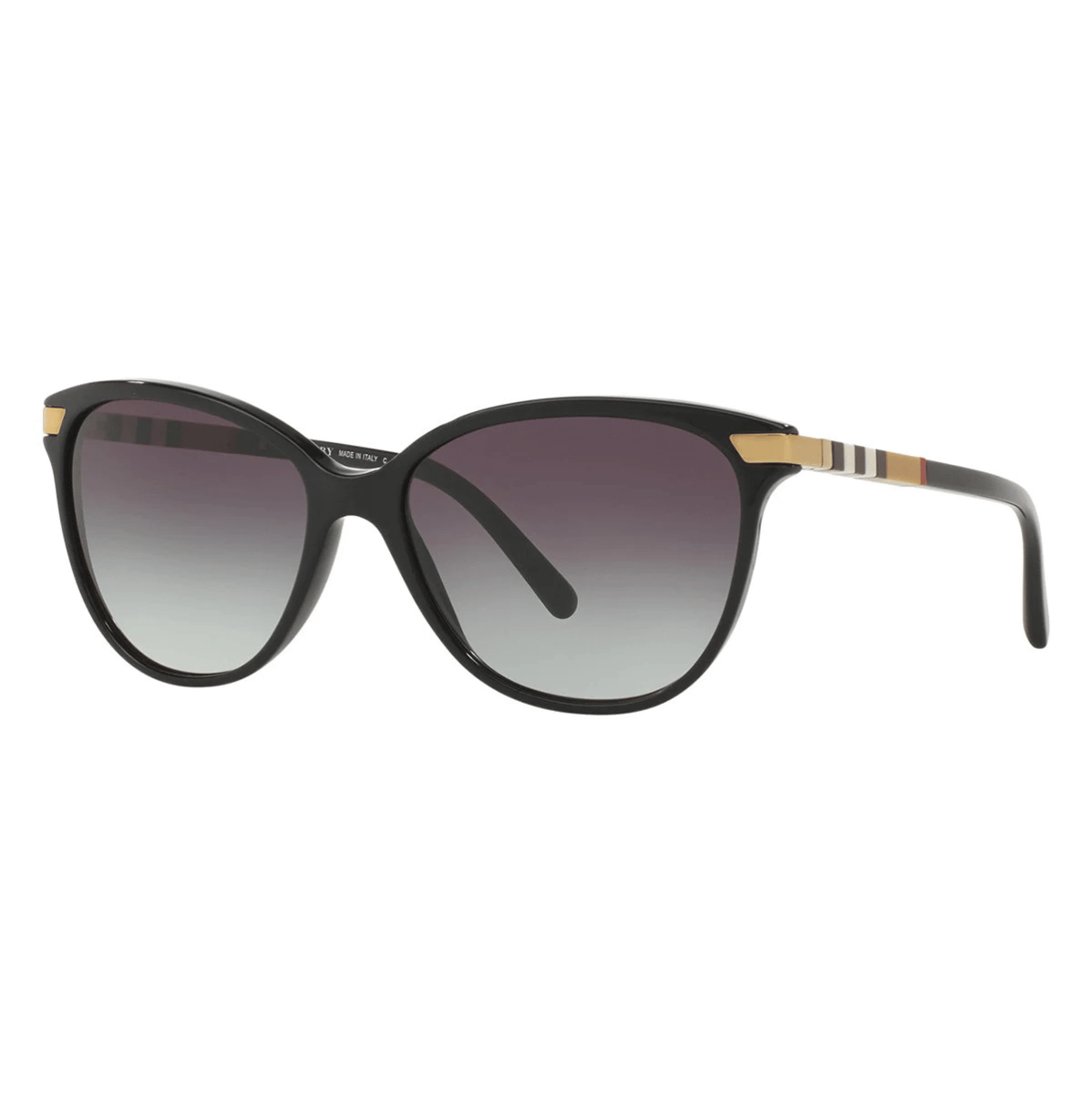 "Elegant grey Burberry BE4216 30018G cat-eye sunglasses displayed, highlighting their polarized lenses, perfect for women seeking both style and protection, available at Optorium."