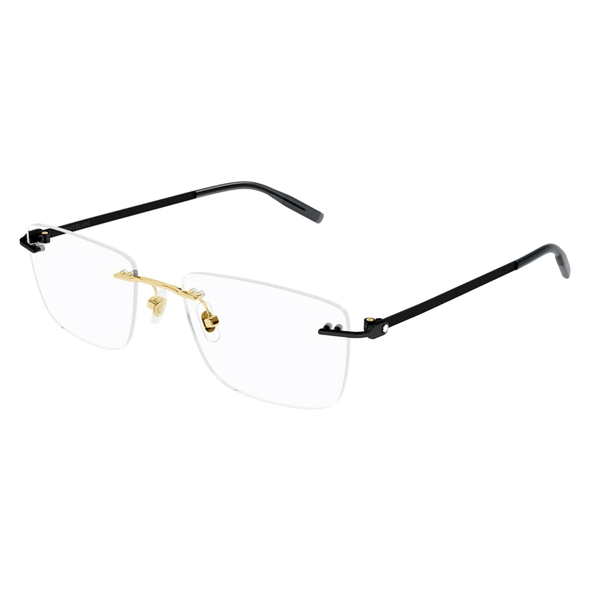 "Shop Online Mont Blanc 0281O 006 Black Rim less Eyeglasses Frame For Men And Women At Optorium"