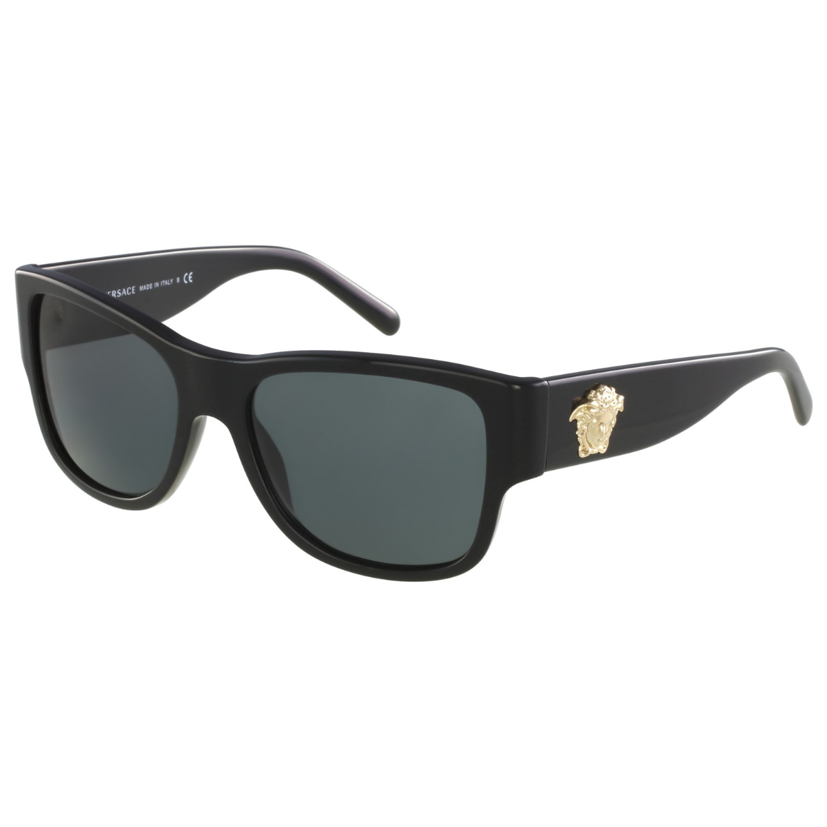 "Discover the chic Versace 2242 100287 Sunglasses at Optorium. Unisex brown gradient lens with black and gold temples. Elevate your style today! optorium"