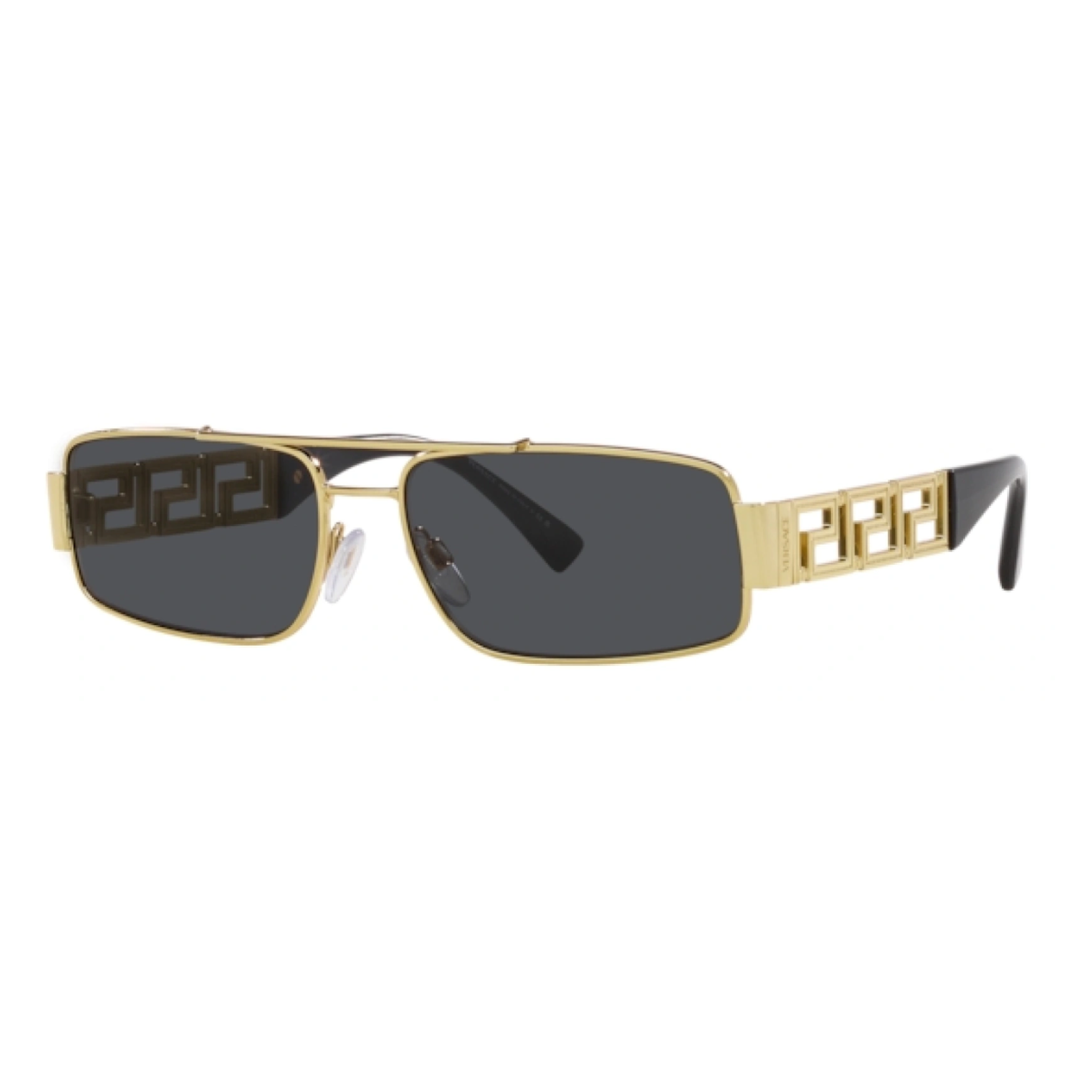 ""Get the latest Versace 2257 1002/87 Sunglasses for Men at Optorium. Stylish gold and black frame with dark grey lenses. Shop now!""