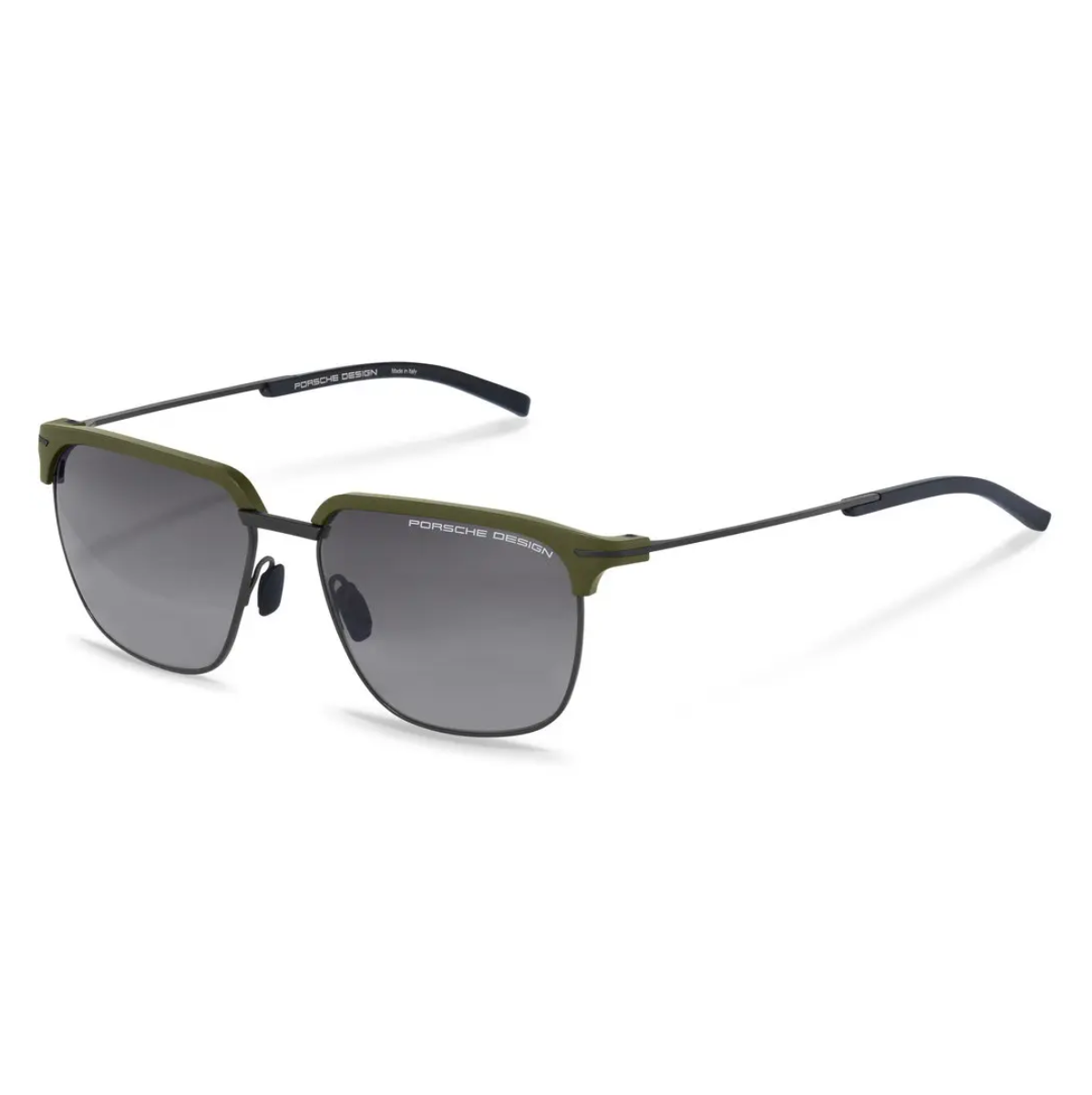 " Porsche Design P8698 Sunglasses. Aviator or Clubmaster shape, durable polycarbonate lenses in grey and blue gradient. Non-polarized shade optorium"