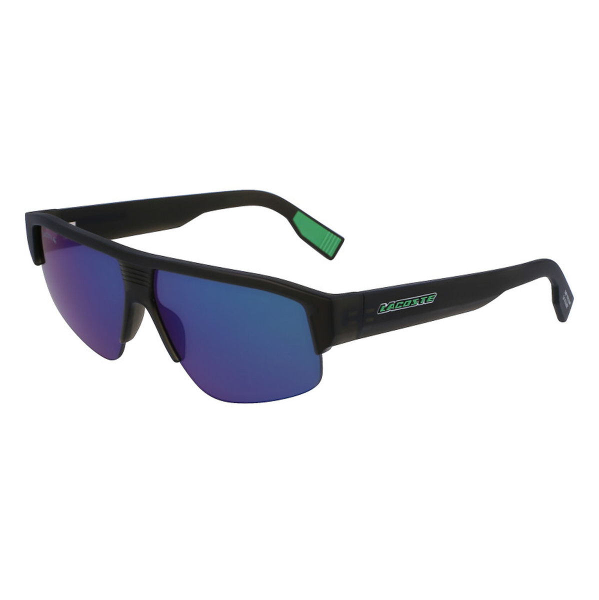 "Stylish Lacoste 6003 sunglasses for men and women. Aviator styles, top brands, and trendy designs in gold and black with green accents."
