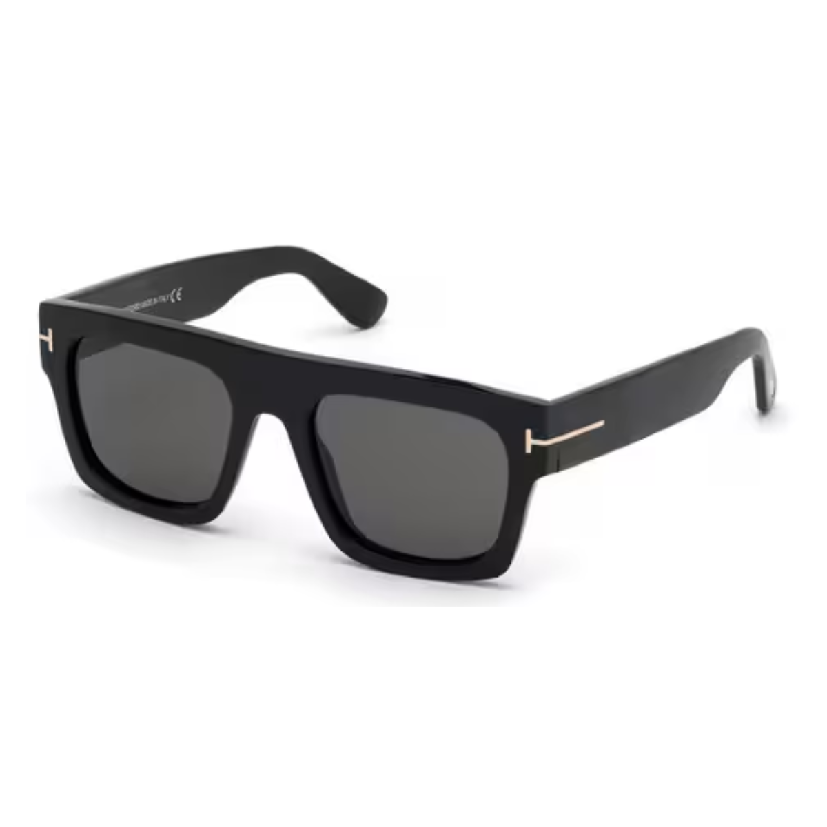 "Front view of Tom Ford 711 sunglasses featuring a square red frame with light pink lenses, showcasing the elegant design suitable for both men and women."