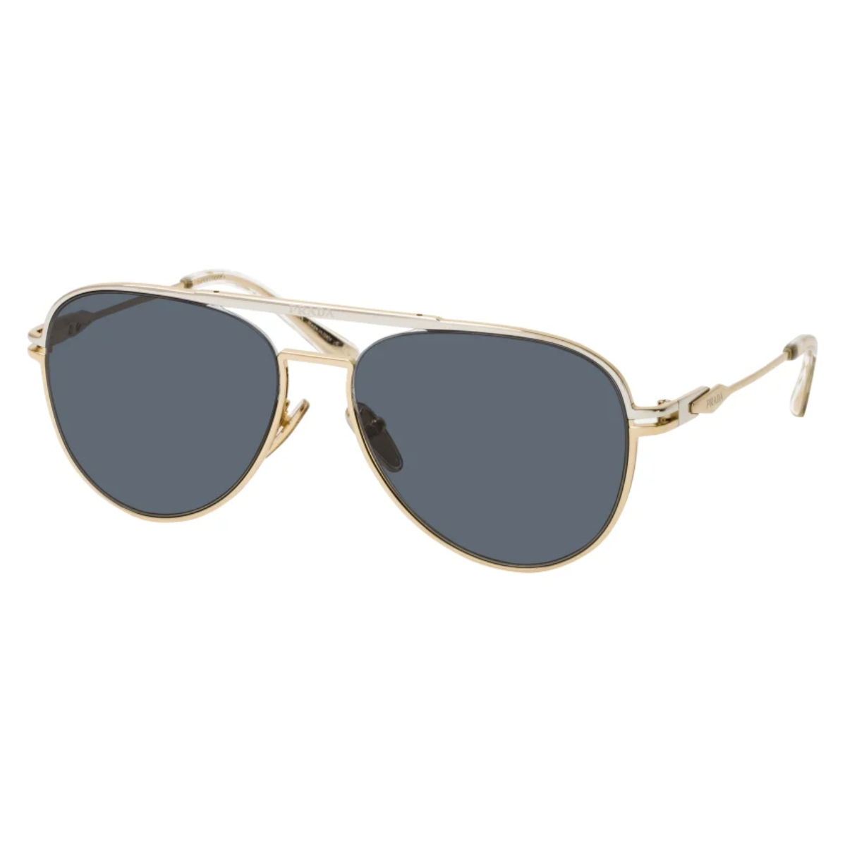 "Upgrade your style game with Prada SPR 54Z 17F 09T Gold aviator sunglasses for men from Optorium. Explore our range of cool and stylish shades, including top brands like Prada and Ray Ban."