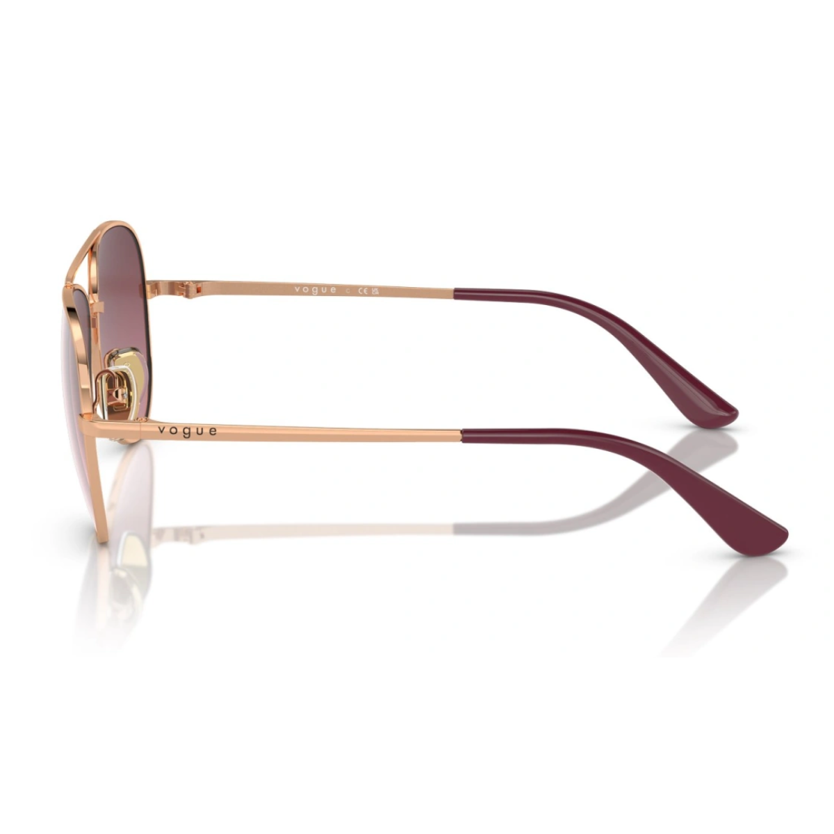 "Vogue 1001 aviator sunglasses with gold frame pink lenses lightweight and fashionable shop at Optorium"