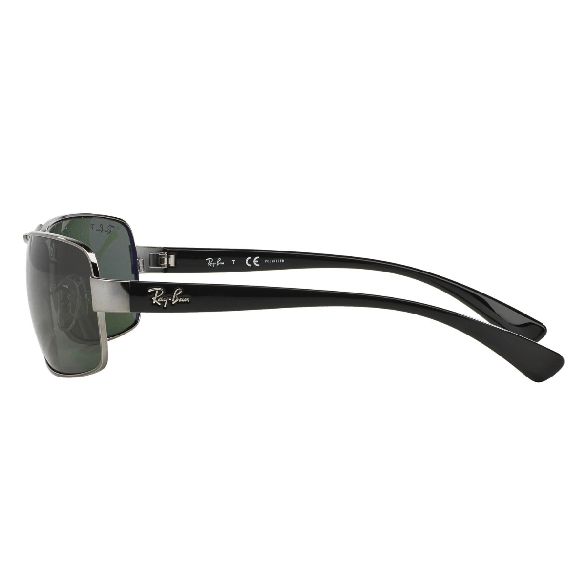 "Shop the latest in eye protection with Ray-Ban 3379's polarized green lenses and sleek gunmetal frames, perfect for any gender at Optorium."