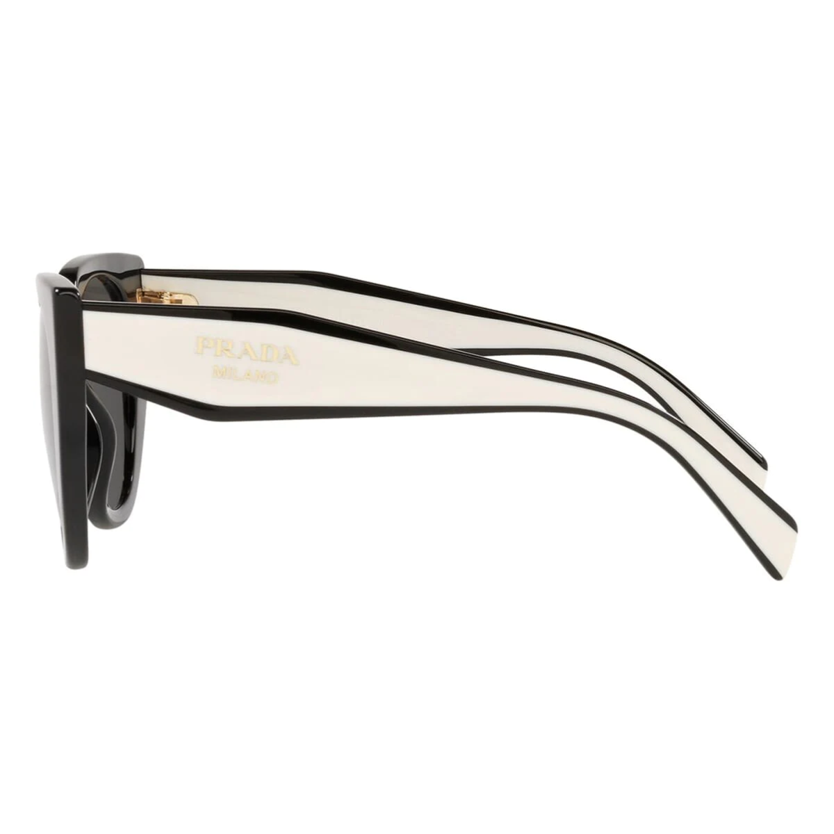 "Stylish Prada SPR 17WS 1AB5S0 sunglasses with cat eye frames and grey lenses, offering a trendy and fashionable accessory for women at Optorium."