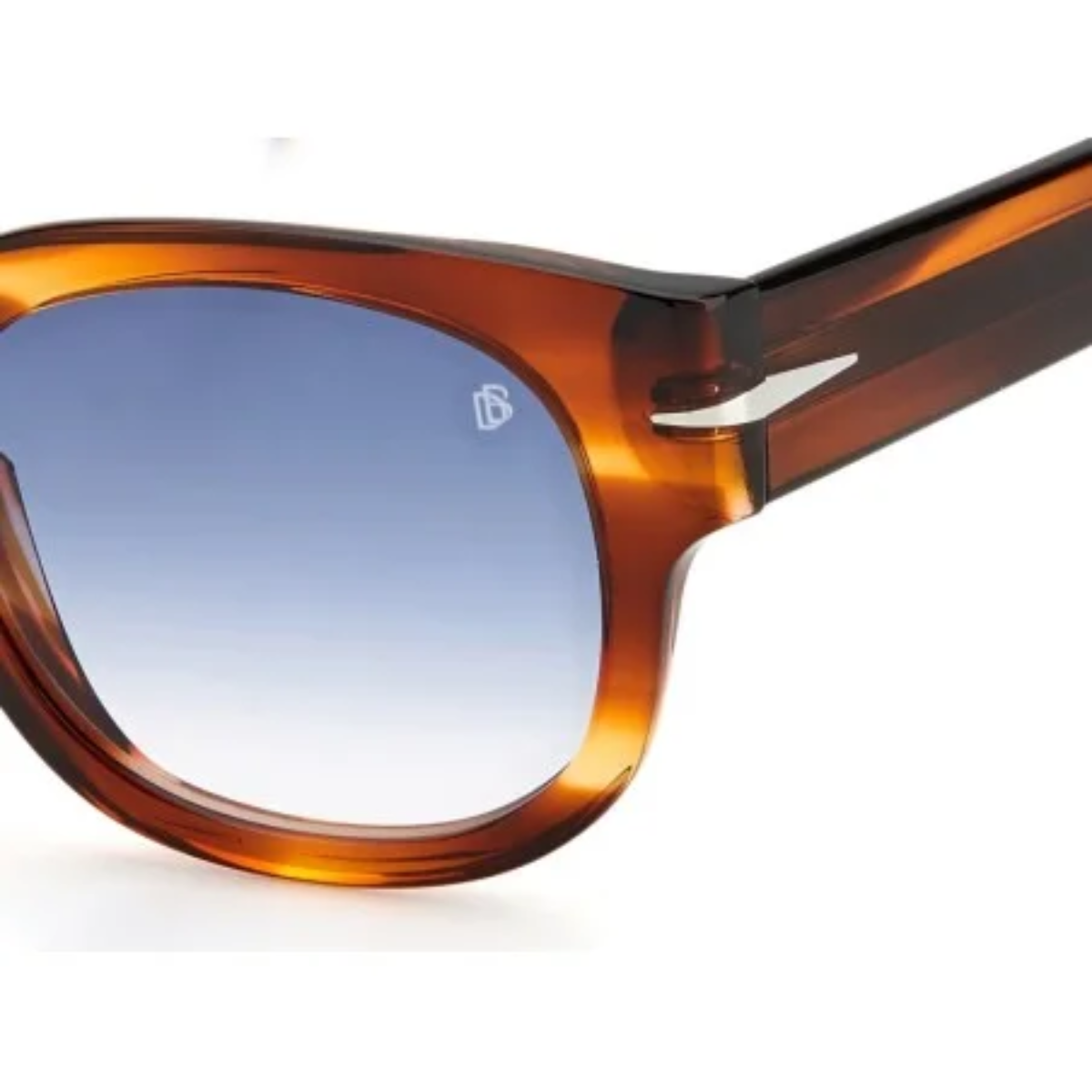 " Stylish oval sunglasses by David Beckham with blue gradient lenses. Perfect for men & women, these acetate frames offer fashion & functionality."