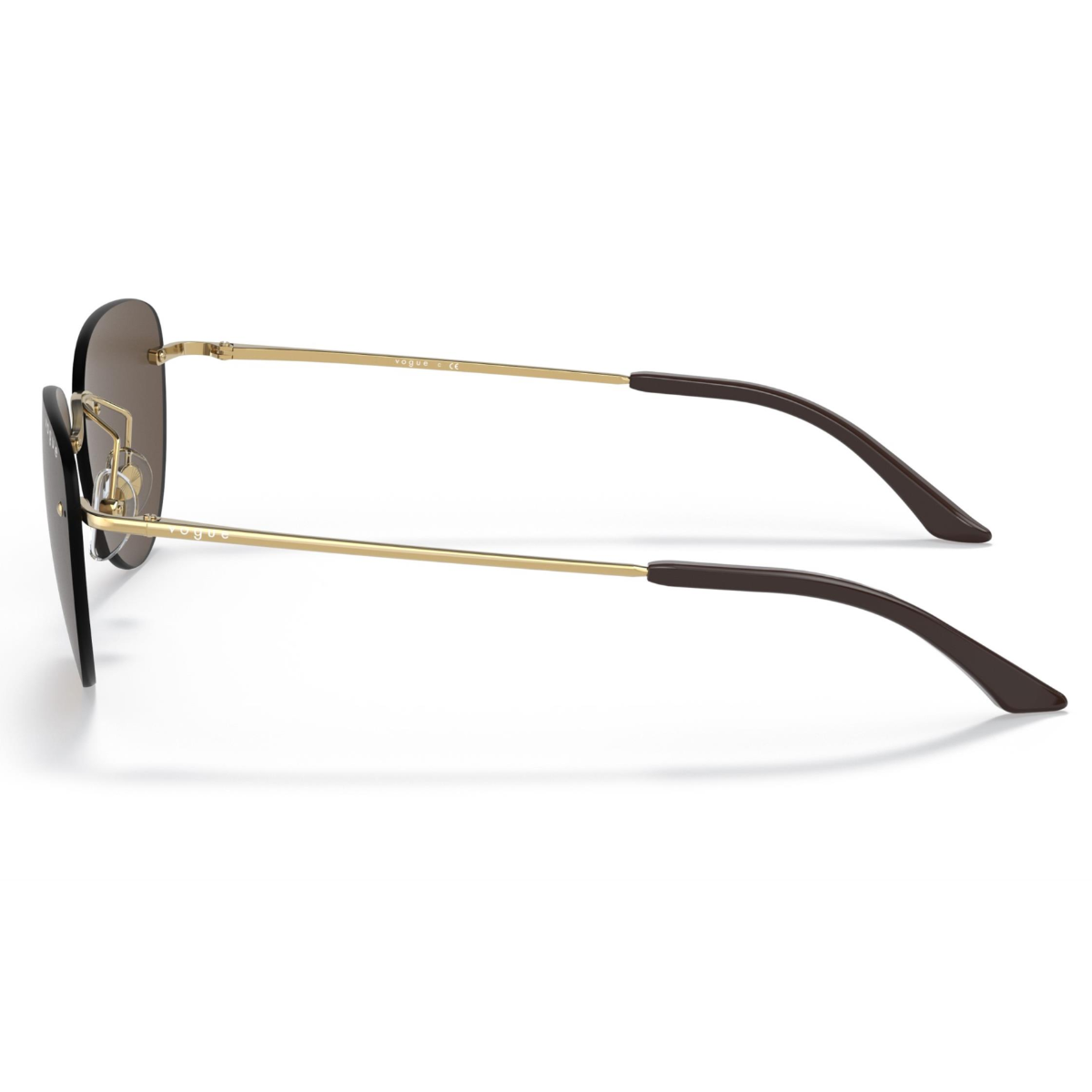 "Vogue 4205S 412614 rimless cat eye sunglasses for women brown lightweight and fashionable at Optorium"