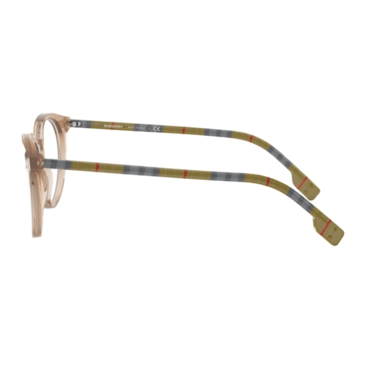 "Burberry optical frame for women, round shape, anti-reflective lenses, 1-year warranty, complete accessory kit"
