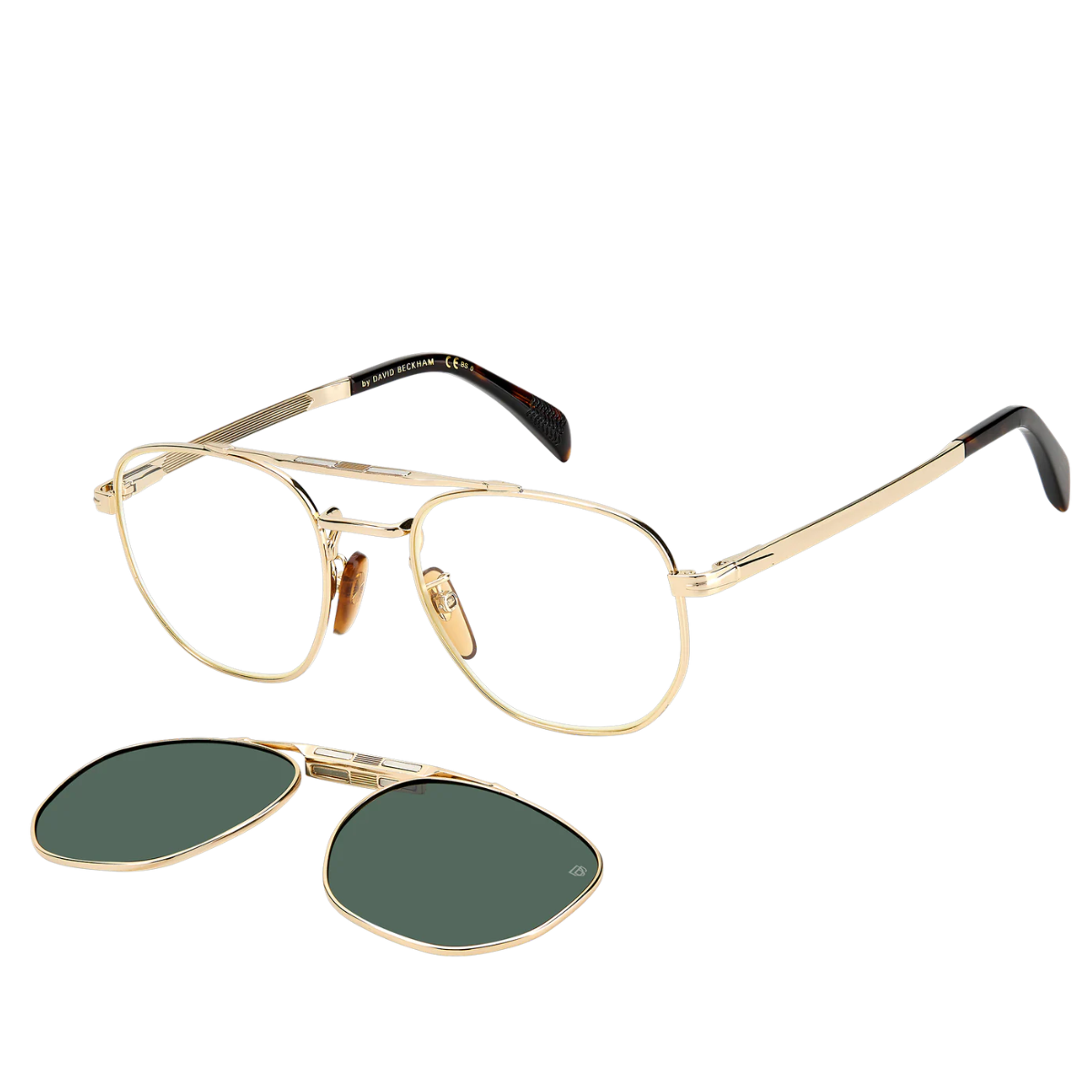 "Buy Stylish David Beckham 1082/G/CS Gold Clip On Sunglass Frame For Men's At Optorium"