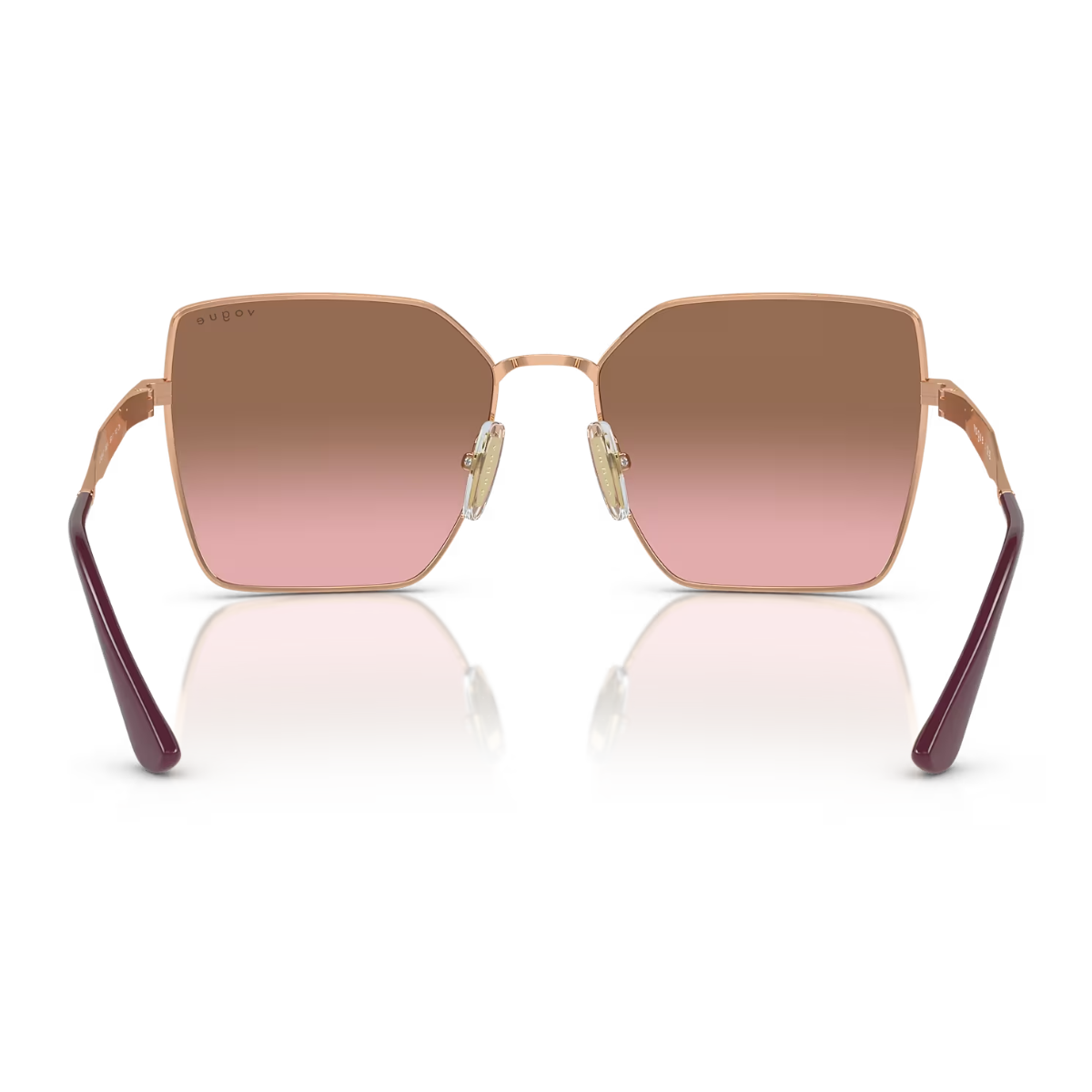 "Women's Vogue 4284 518214 square sunglasses stylish lightweight rose pink metal eyewear at Optorium"