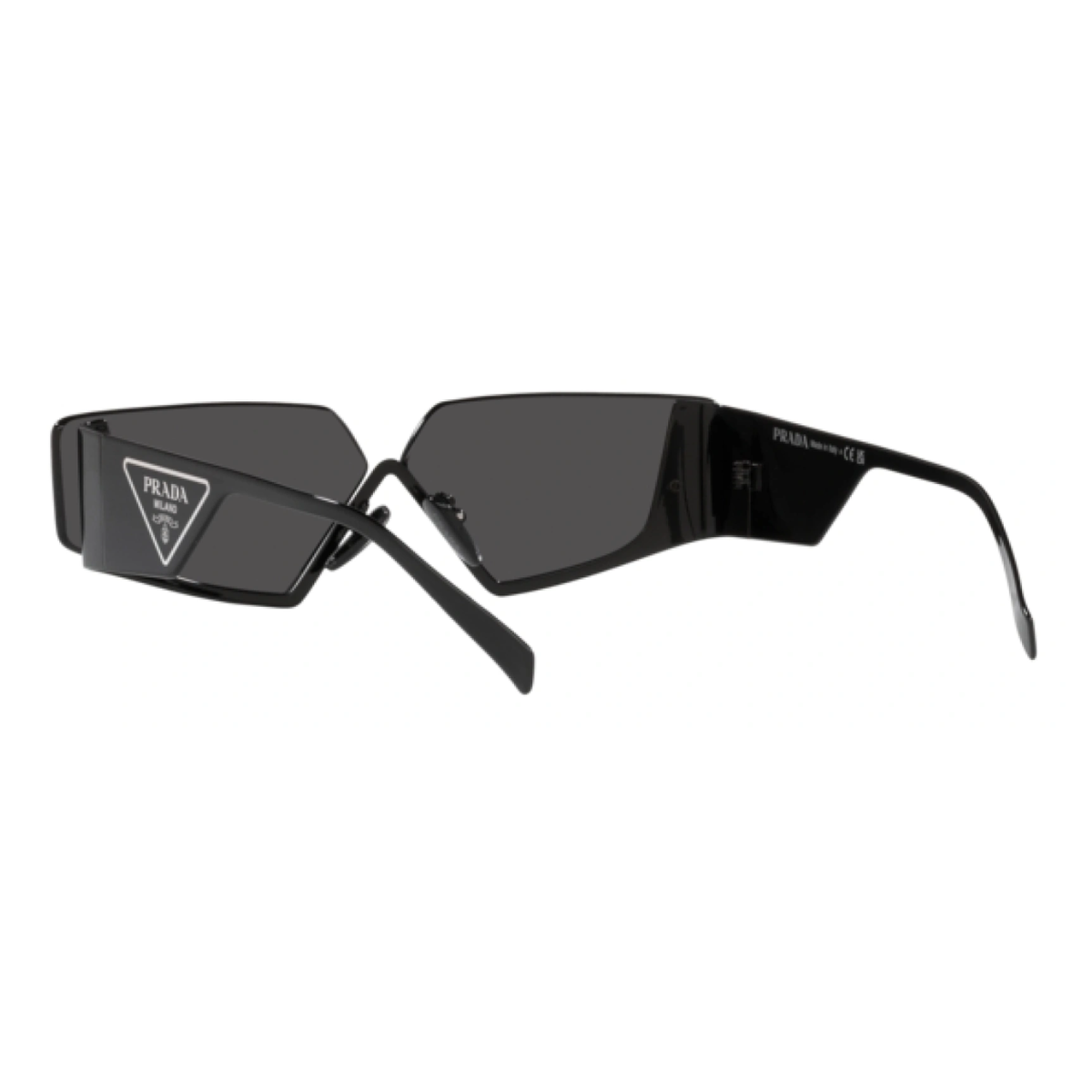 "Discover timeless sophistication with Prada SPR 58Z 1AB-06L sunglasses at Optorium. These sleek metal rectangle shades in classic black with non-polarized grey lenses cater to both men and women's fashion needs."