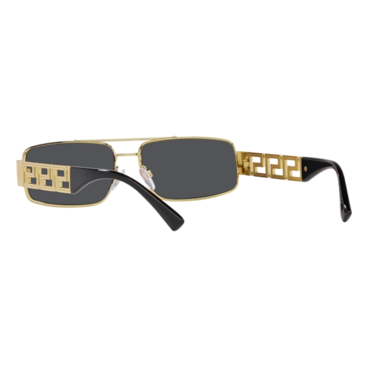 "1. Stylish Versace 2257 1002/87 Sunglasses for Men at Optorium. Dark grey lenses, gold and black metal frame. AT OPTORIUM"