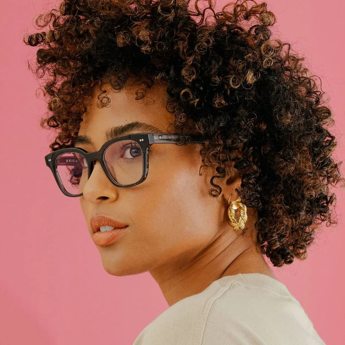Shop Akila designer optical frame, transparent grey Akila HI-FI V2 frame, acetate square shape eyeglasses, trending Akila glasses at optorium.