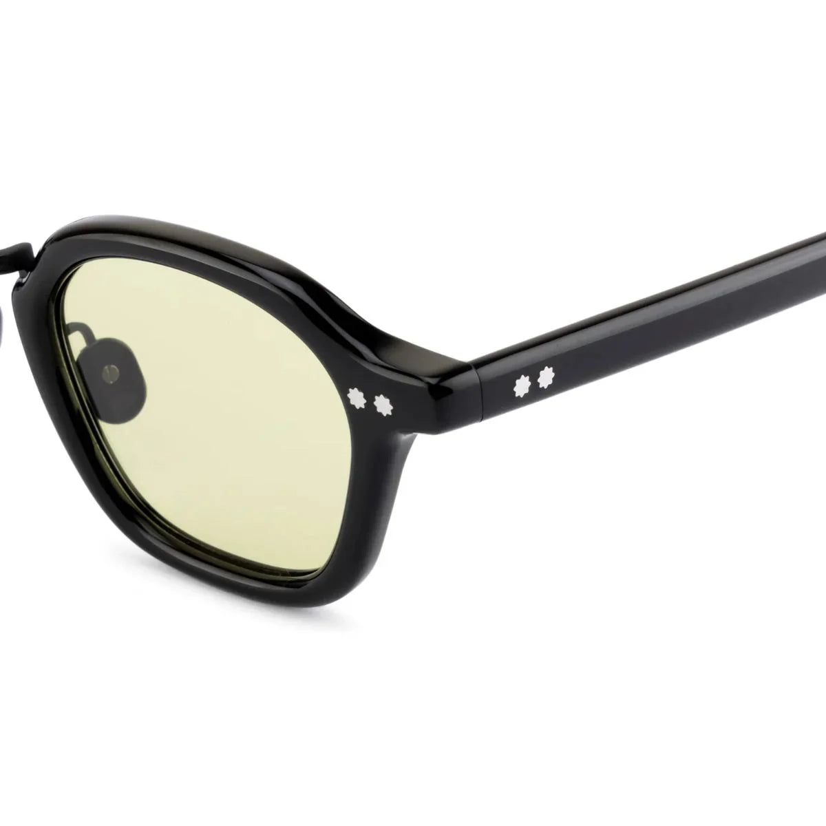 Premium Akila Iris 2424 luxury sunglasses in black square frame with stylish light green lenses, high quality UV protection sunglasses, fashionable unisex designer accessory popular in India optorium