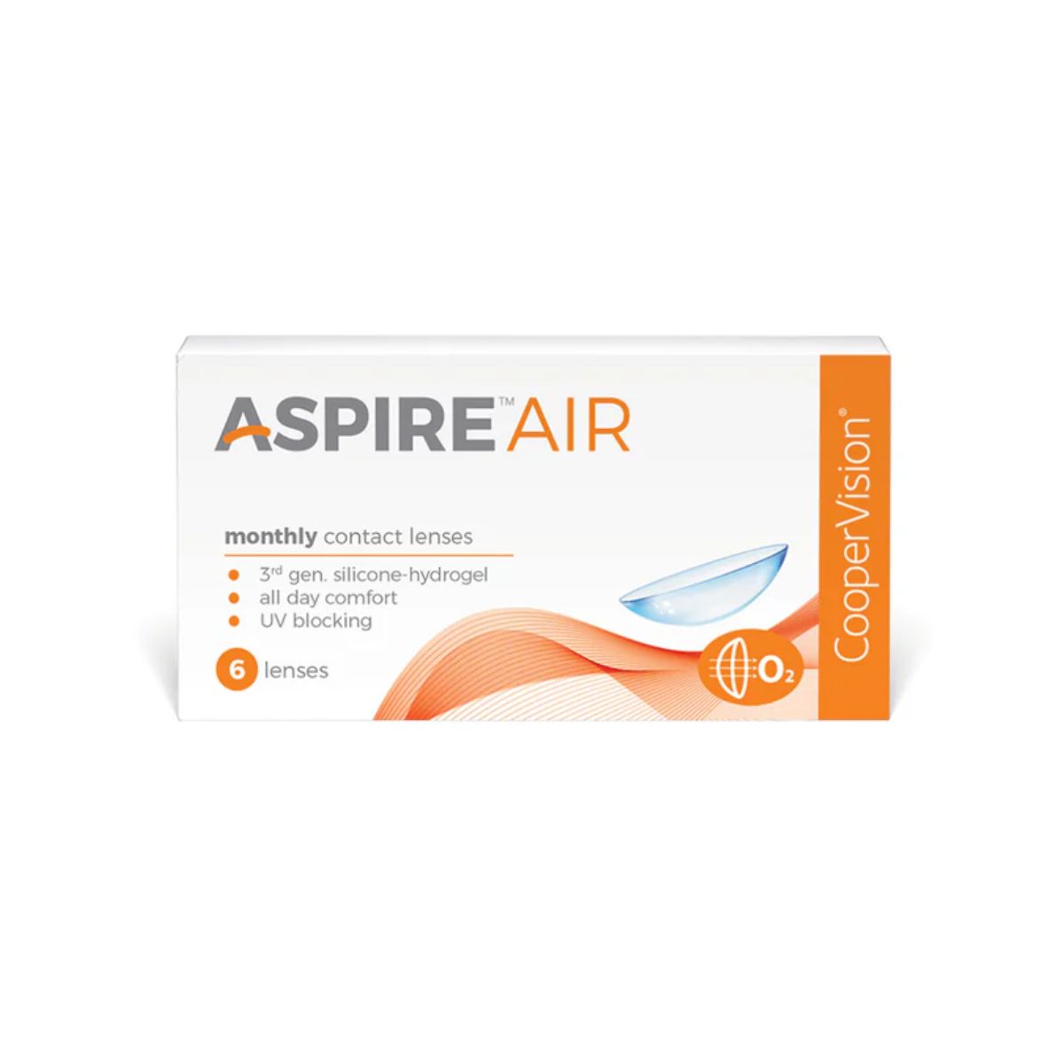 "Aspire Air Monthly Disposable (6 Lens Pack) - (Left Eye Prescription)"