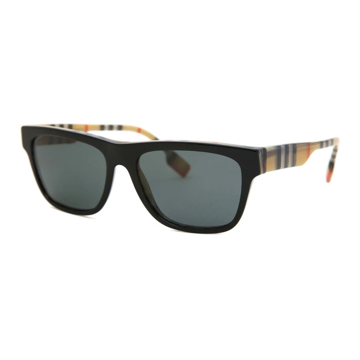 Stylish Burberry square sunglasses BE4293 3806/87 in classic black, offering premium UV protection for Men & Women and iconic design appeal for trendsetters – optorium.