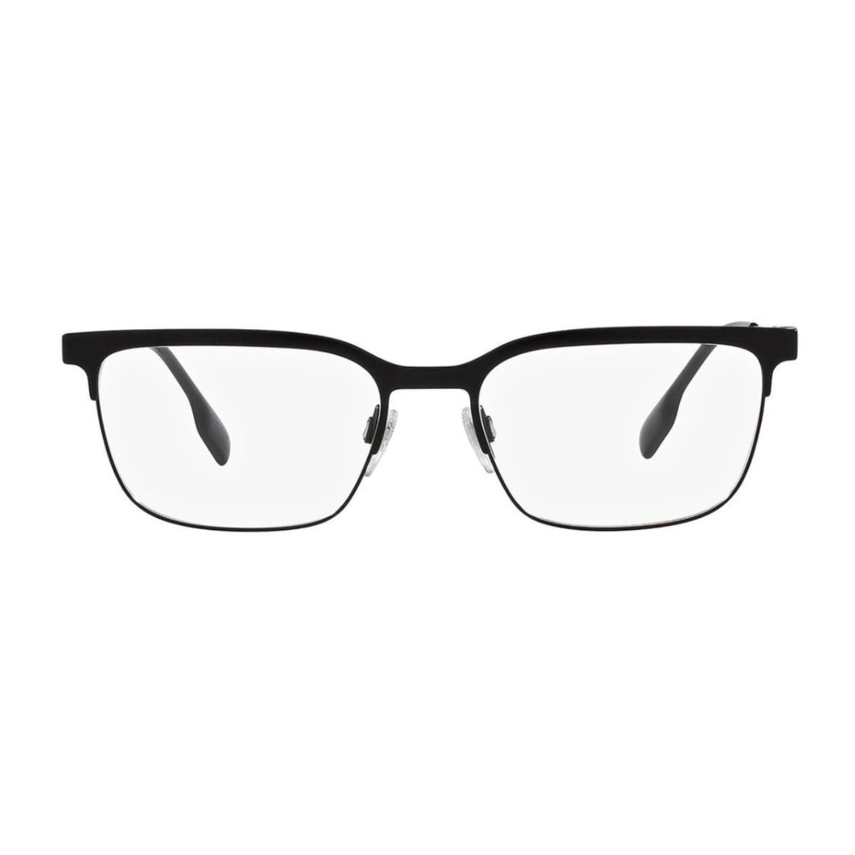 Burberry B1375 1007 rectangular eyeglass frame in gunmetal for men, luxury designer eyewear with premium style and comfort available now at Optorium.