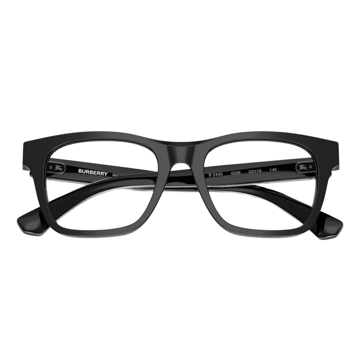 Burberry eyewear Frame B 2445 4206, featuring premium black square optical frame for men & women. Burberry spectacles, men’s prescription glasses with timeless elegance at Optorium.