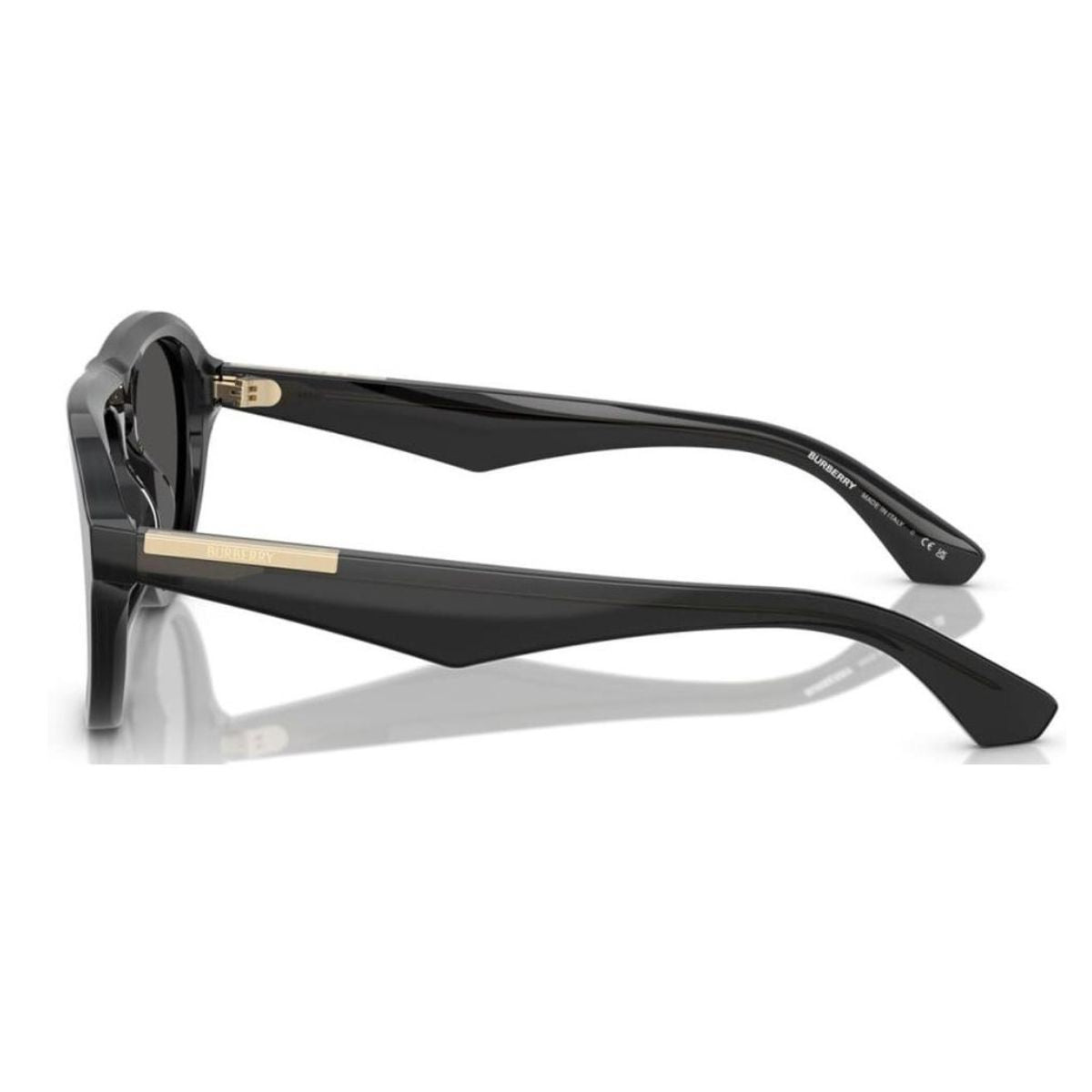 Premium Burberry sunglasses for men, model B 4437-U 4112/87, featuring a bold black frame and high-quality lenses. Available now online at Optorium.