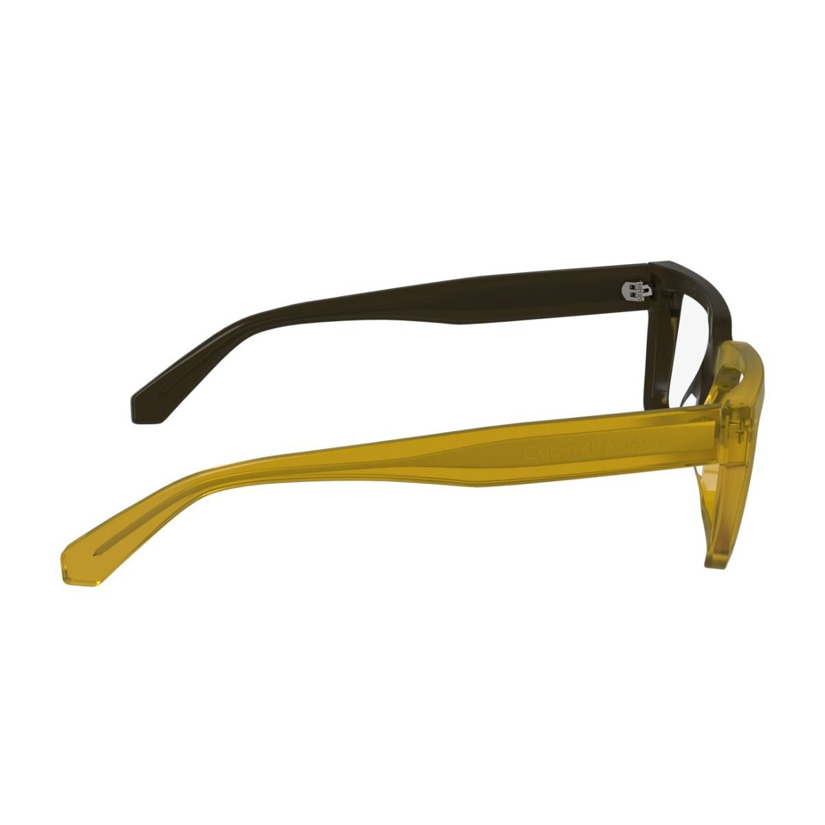 UV reactive Calvin Klein Jeans CKJ24616 275 rectangle eyewear, honey-to-brown frame. Get it online at Optorium.