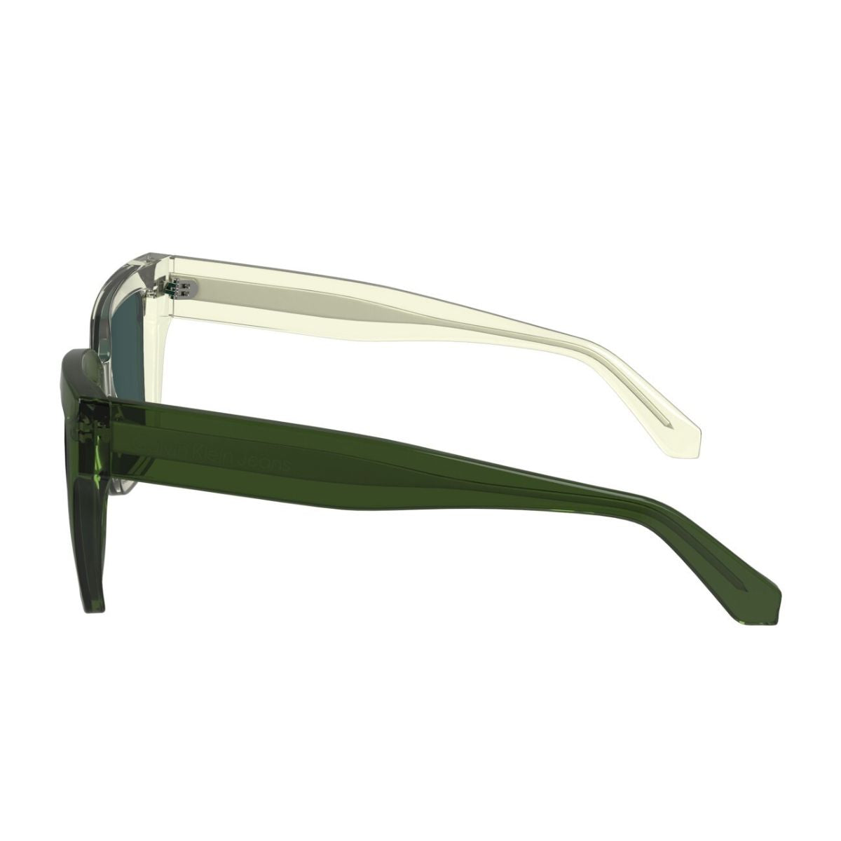 Calvin Klein Jeans 24606S 008 UV protection sunglasses, square crystal-to-green frame for women. Available at Optorium.