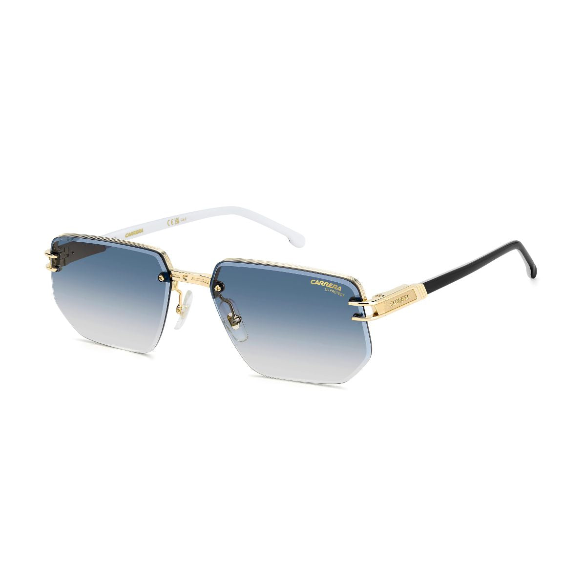 "Lightweight Carrera 1070/S 80S08 rimless sunglass for men, gold frame and UV protection online at Optorium."