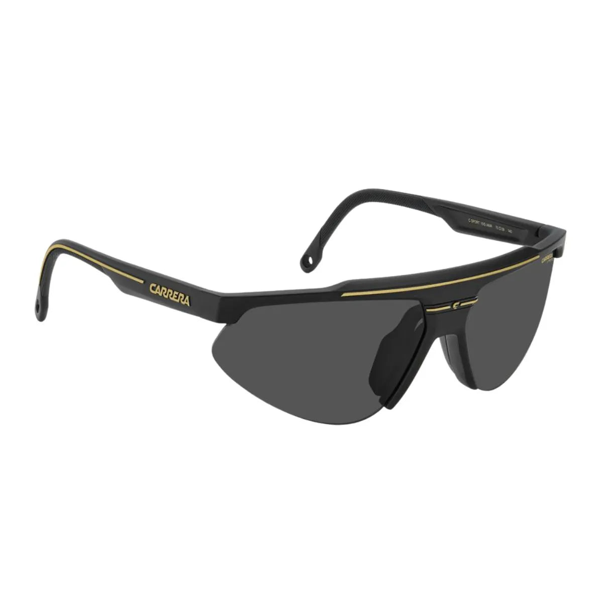 Carrera black half rim sunglasses 15/S I46IR lightweight performance carrera shades at Optorium
