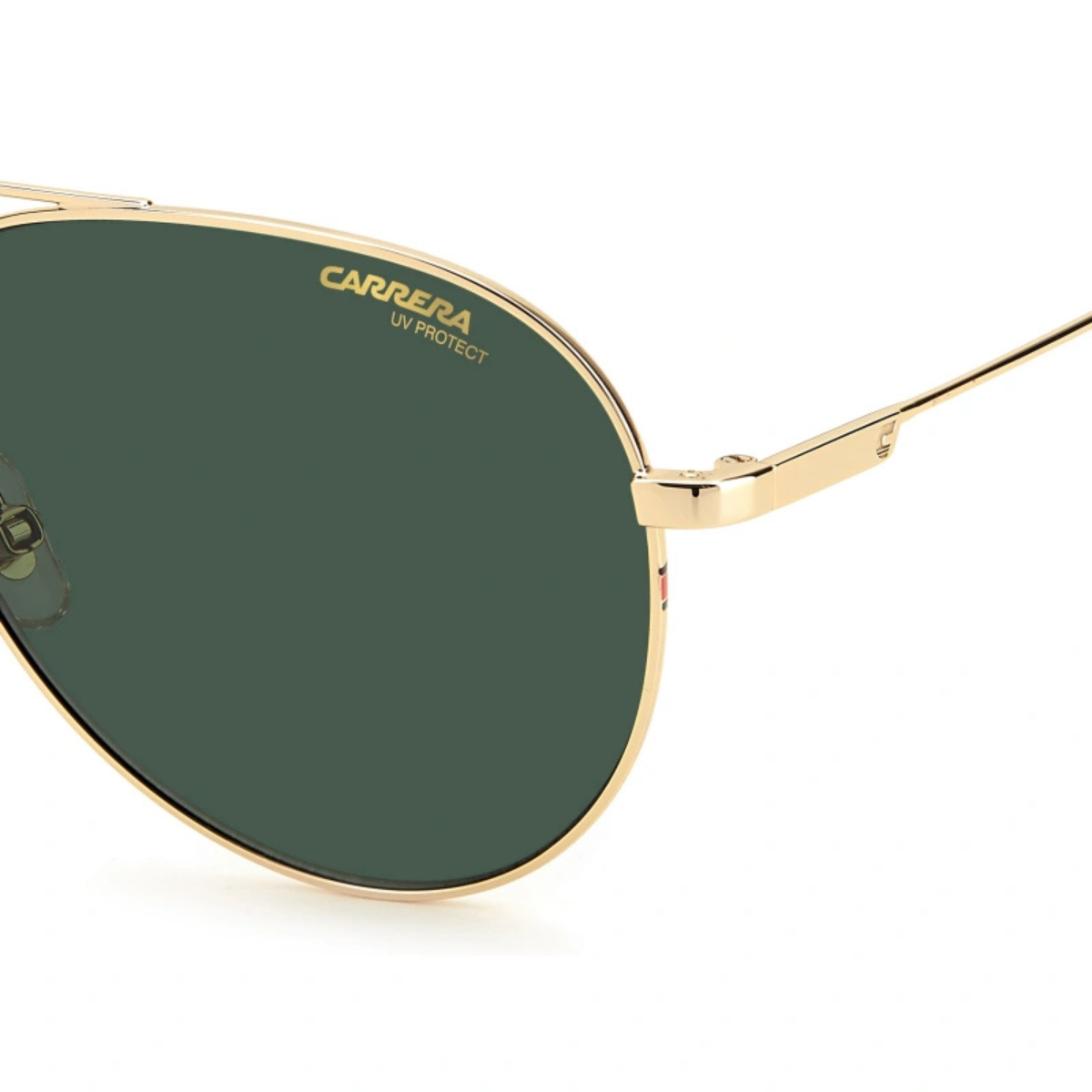 "Carrera CA 2031TS J5G gold aviator sunglasses, a blend of luxury and UV protection, offering timeless appeal and superior comfort – purchase online at Optorium."