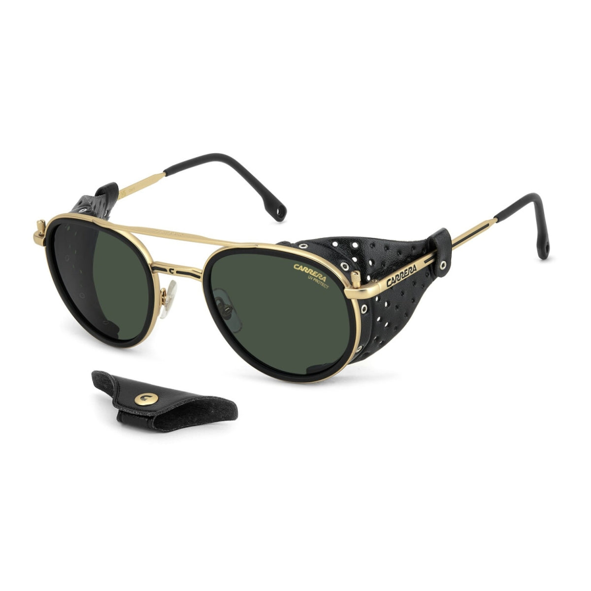 "Front view of Carrera C SPORT 05/S AOZQT sunglasses highlighting panthos shape and sleek metal construction at Optorium."