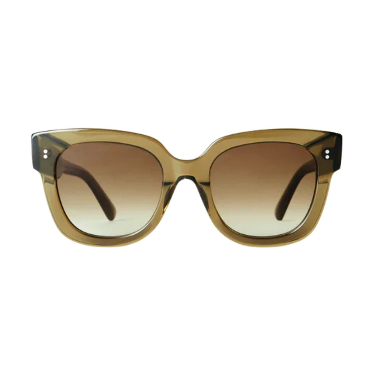 "Chimi Core 08 Green Square sunglasses for women, bold style with UV protection, at Optorium."