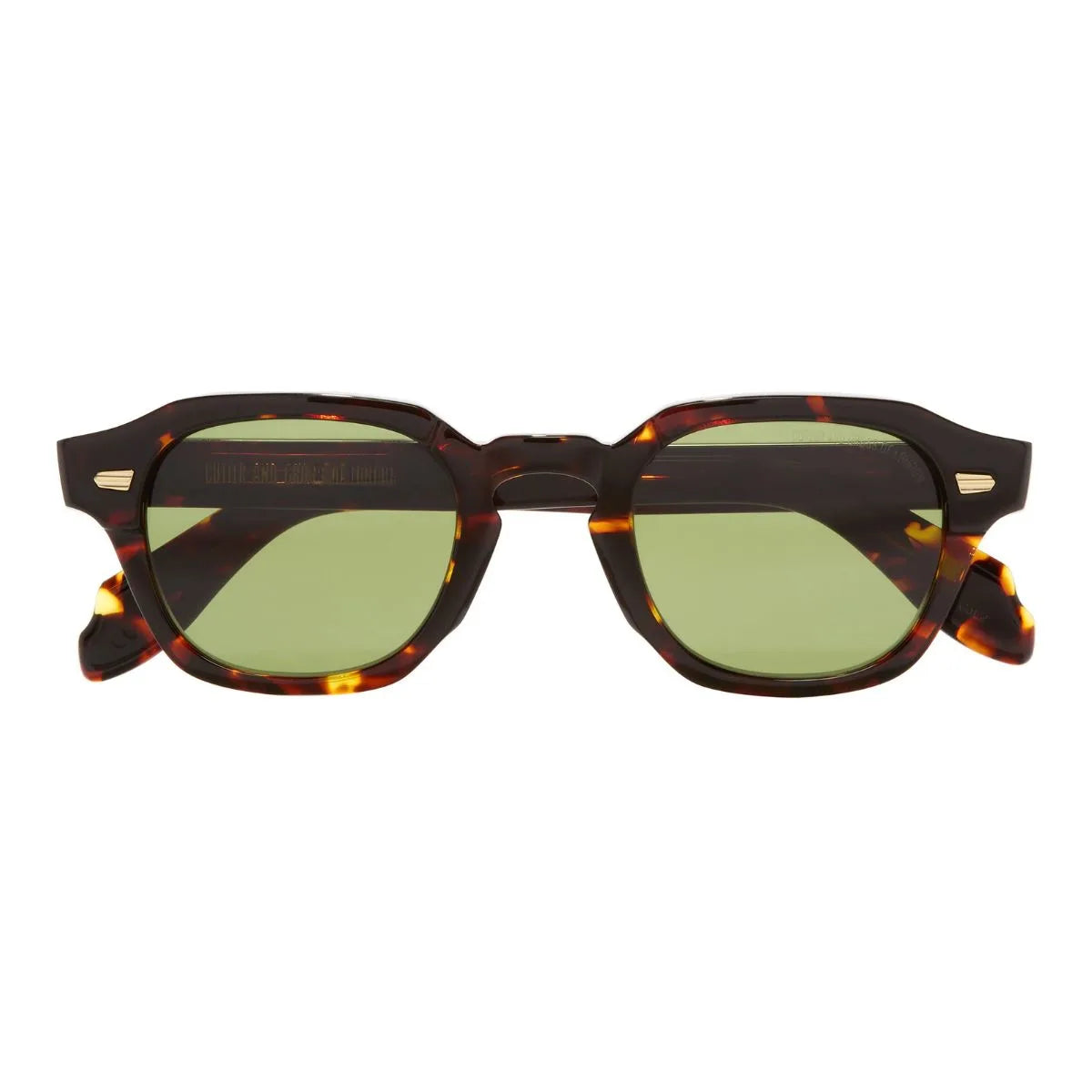 Buy Cutler and Gross CGSN1420 02 online, a luxury round sunglasses model in multi Havana with green lenses, ideal for men and women with UV protection. Shop now at Optorium.