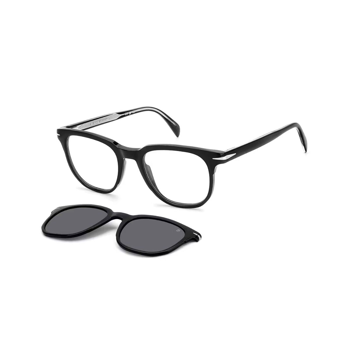 "Stylish and functional, David Beckham DB 7120CS clip-on sunglasses, online at Optorium."