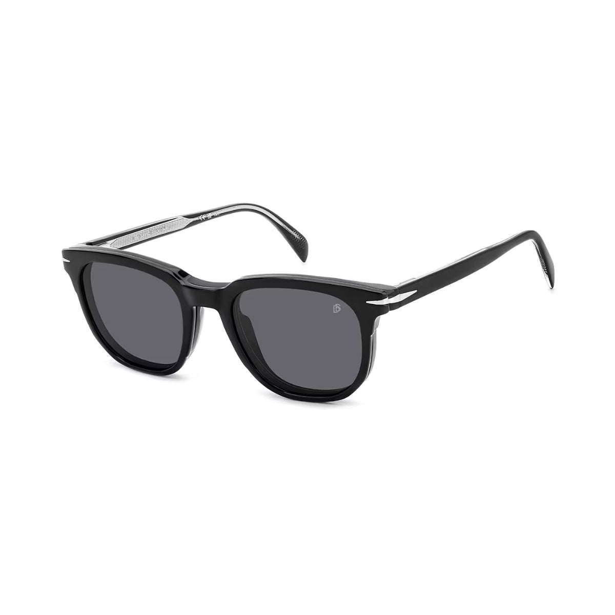 "Polarized David Beckham DB 7120CS clip-on shades, sleek design, online at Optorium."