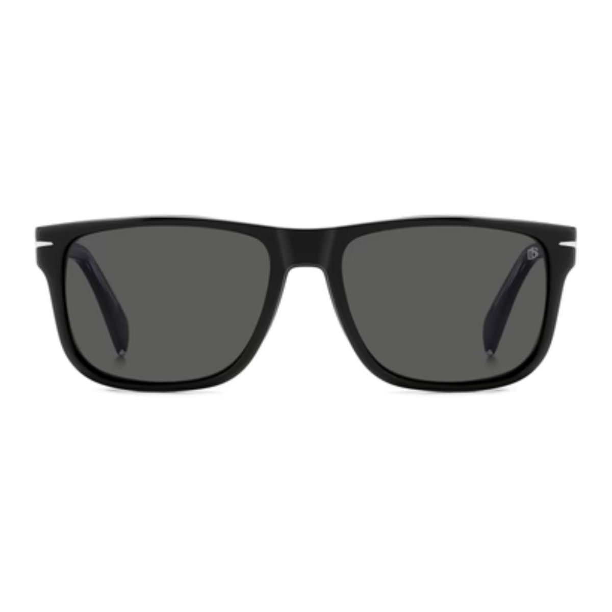 David Beckham Clip-On Frame DB 1188/C 807 with black acetate full rim square frame and grey polarized clip-on lenses, perfect for modern style and comfort from david beckham eyewear – optorium.