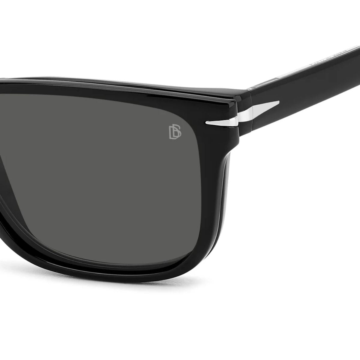 David Beckham optical frame DB 1188/C 807 in stylish full rim square shape, crafted with black acetate and clip-on polarized lenses for versatile eyewear lovers – optorium.