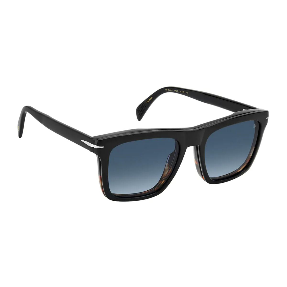 David Beckham eyewear DB 7000 CS clip-on polarized sunglasses featuring black frame, square design, and UV protection – trending men's designer sunglasses in India – optorium.