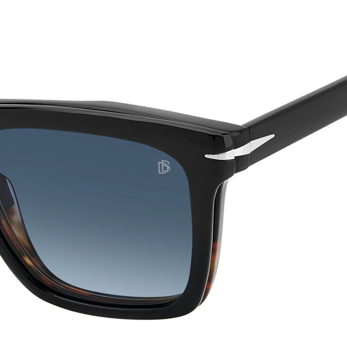 David Beckham clip-on polarized sunglasses for man DB7000CS 37N99 with acetate black frame and square style, perfect for fashion and function eyewear lovers – optorium.