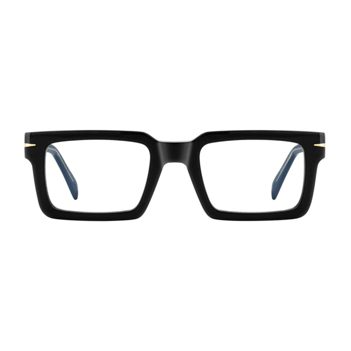 "David Beckham Eyewear DB 7126 KB7 black rectangle glasses for men | Optorium"