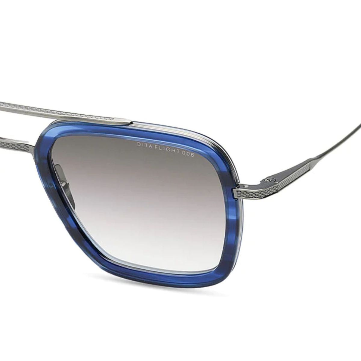 "Shop Dita FLIGHT 006 7806-T-BLU-SIL Blue Frame Sunglass  For Men's At Optorium"
