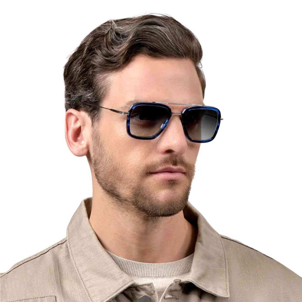 "Buy Dita FLIGHT 006 7806-T-BLU-SIL Polarized Aviator Sunglass For Men's At Optorium"