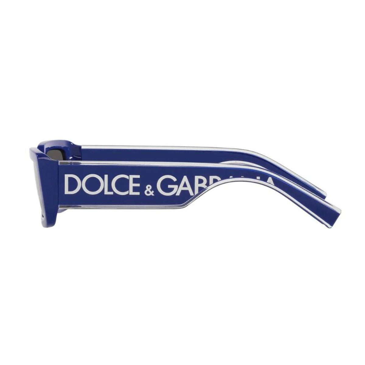 " Fashionable blue and white Dolce & Gabbana DG6187 3094/87 sunglasses with UV protection, rectangle frame."
