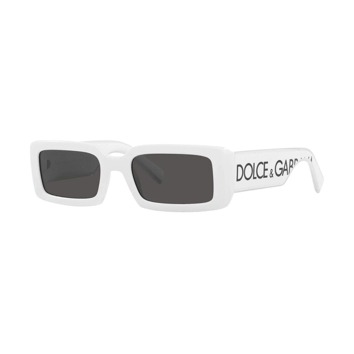 "dolce & gabbna DG6187 3312/87 sunglass UV protection, rectangular frame, white color, suitable for both men and women."